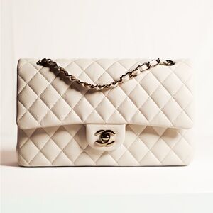 Chanel Medium Classic Double Flap Bag Quilted Caviar